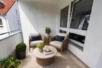 Balkon - beispielhafte Möblierung (KI-Visualisierung)