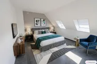 Schlafzimmer - beispielhafte Möblierung (KI-Visualisierung)