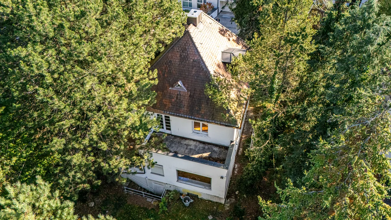 Anwesen Gartenseitig mit Dachterrasse