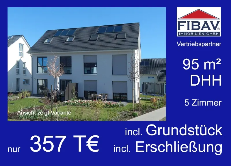 Nahe K&ouml;nigs Wusterhausen – 95 m&sup2; Doppelhaush&auml;lfte im Gr&uuml;nen