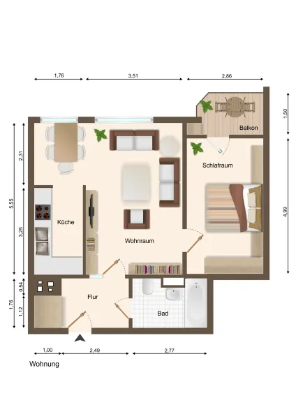 Charmante 2-Zimmer-Wohnung mit Südbalkon – urbanes Wohnen in Uni-Nähe.
