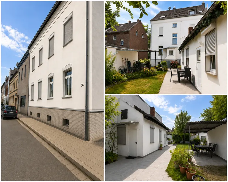 Charmantes Mehrfamilienhaus mit drei Wohneinheiten, Garage, Anbau und Garten in D&uuml;sseldorf-Benrath