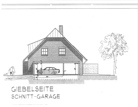 Giebelseite Schnitt-Garage