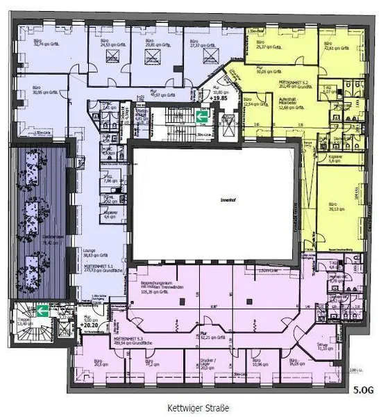 5. Obergeschoss - lila Fläche