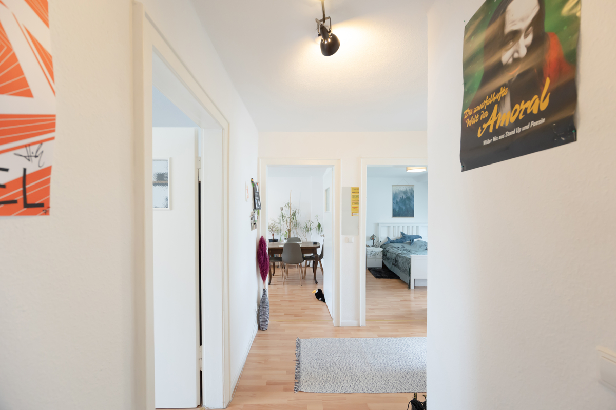 Herzlich willkommen! Blick von der Wohnungstür