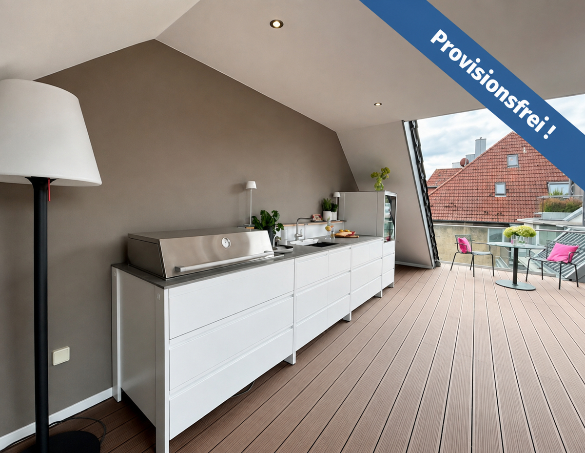 Dachterrasse mit Luxus Outdoorküche