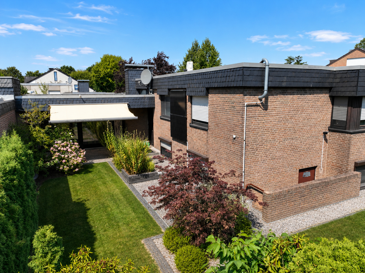 Der Bungalow mit Gartenansicht