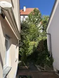 Blick von der Terrasse auf die Burg