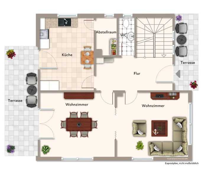 Raumaufteilung Erdgeschoss