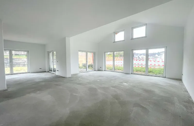 Wohnzimmer im Rohbauzustand