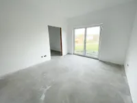 Schlafzimmer mit Ankleide im Rohbauzustand