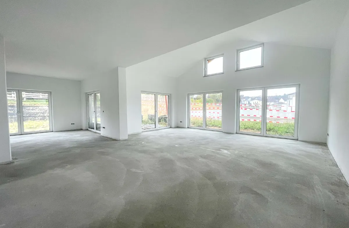 Wohnzimmer im Rohbauzustand