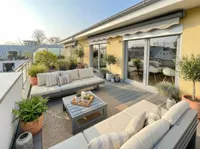 Dachterrasse - Möbel mit KI eingefügt