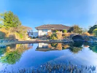 Rückansicht mit traumhaften Schwimmteich