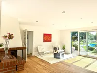Wohnzimmer mit Kaminofen