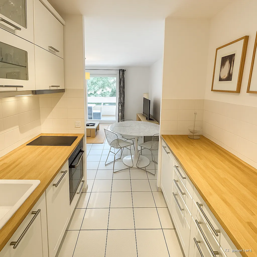 Düsseldorf-Niederkassel: Möbliertes Apartment mit großer Westterrasse und Gartenblick! - Photo 2