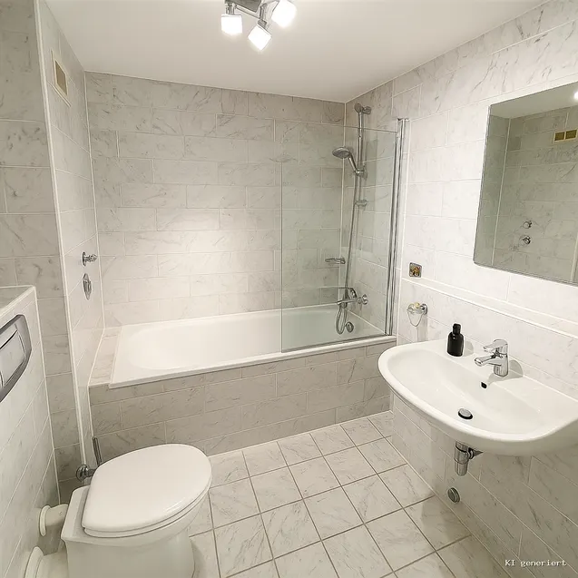 Bad mit Wanne und Duschabtrennung