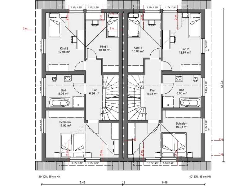 Grundriss- Dachgeschoss Wohnbeispiel