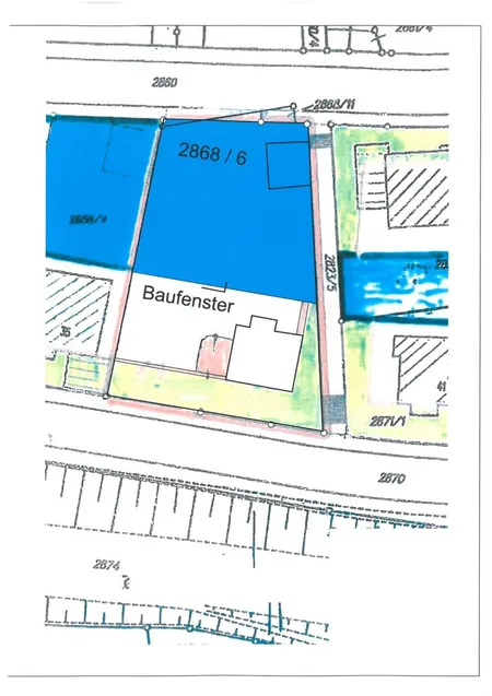 Lageplan Baufenster