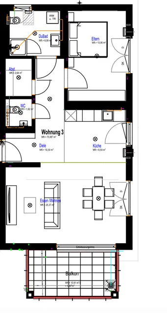 Grundriss_WG 3 Nussdorf