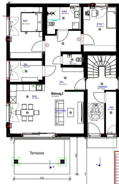 Grundriss WG 2 Nussdorf