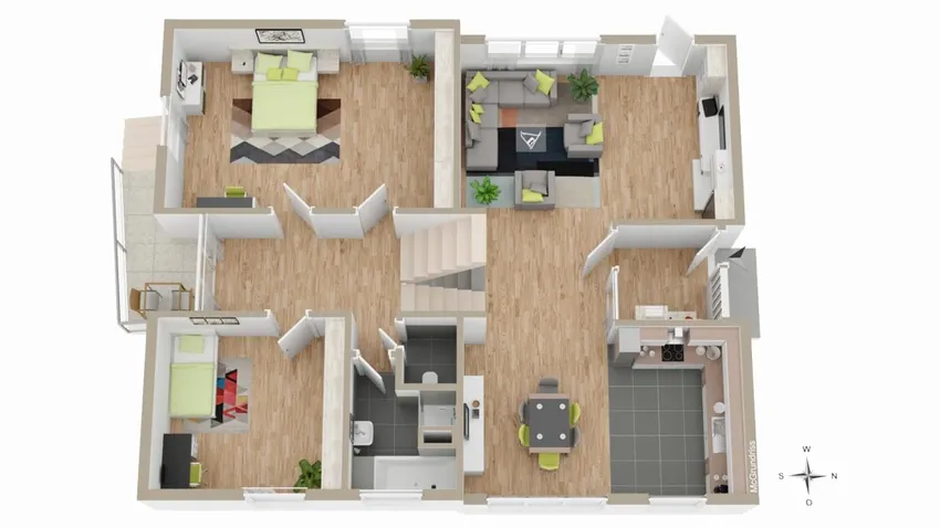 3D-Grundriss - EG u. DG