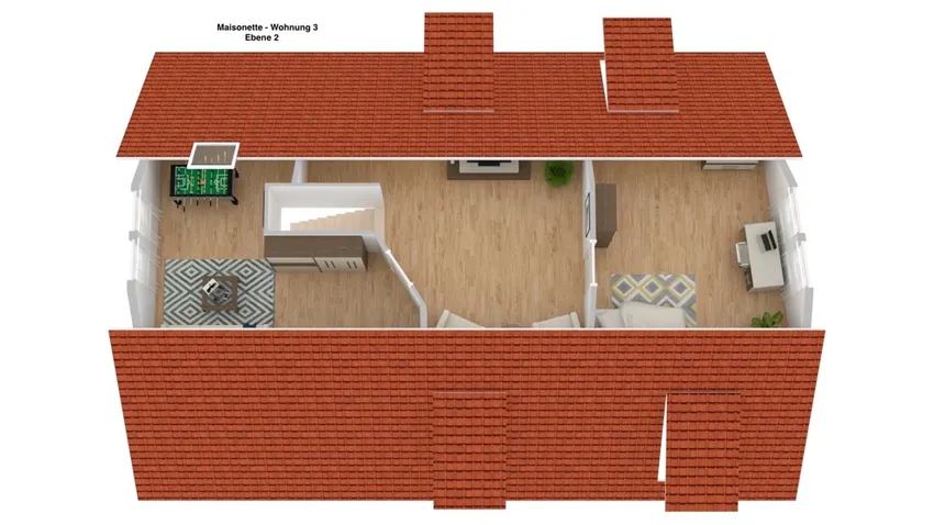 3D Grundriss DG Maisonette Whg. 3