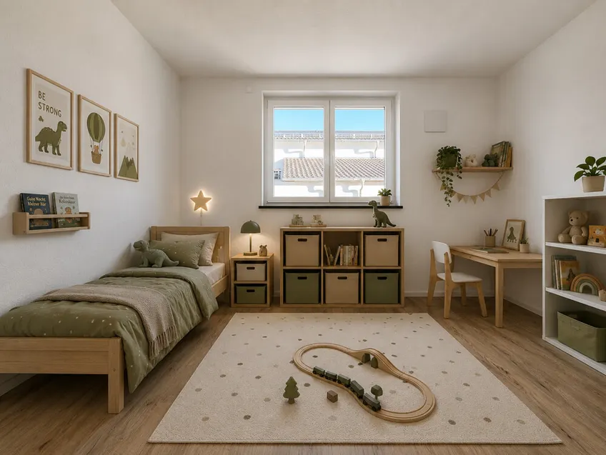 Kinderzimmer - virtuell möblierte Darstellung