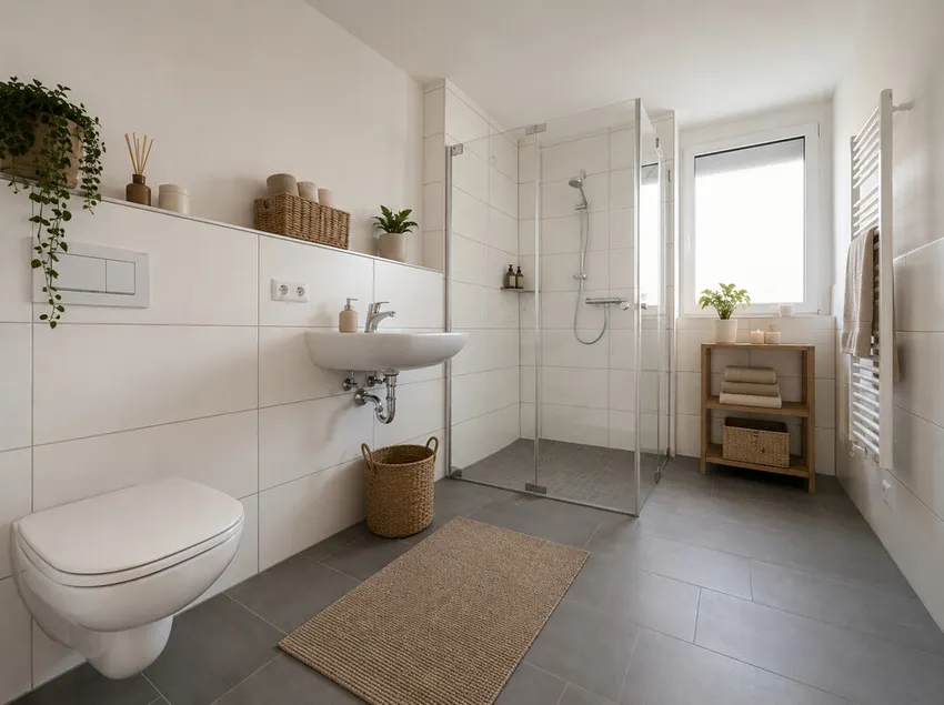 Badezimmer - virtuell möblierte Darstellung