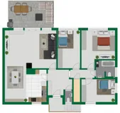 Grundriss-Skizze Hauptwohnebene