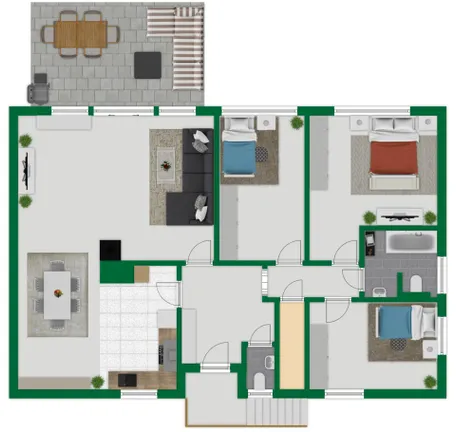 Grundriss-Skizze Hauptwohnebene