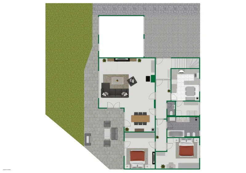Grundriss-Skizze EG mit Außenbereich