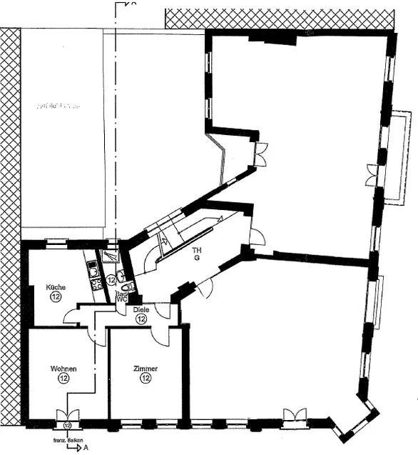 Grundriss original Wohnung 12