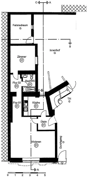 Grundriss original Wohnung 1