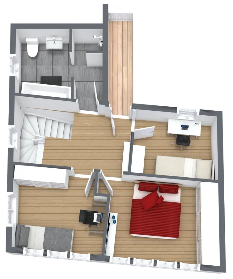 Grundriss-Skizze Obergeschoss