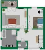 Grundriss-Skizze Obergeschoss