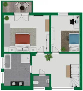 Grundriss-Skizze Obergeschoss