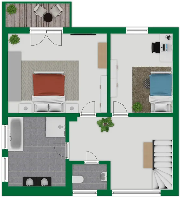 Grundriss-Skizze Obergeschoss