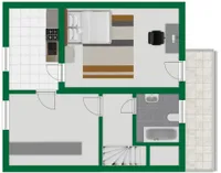 Grundriss-Skizze Obergeschoss