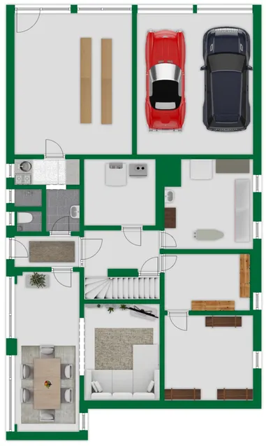 Grundriss-Skizze Gartengeschoss