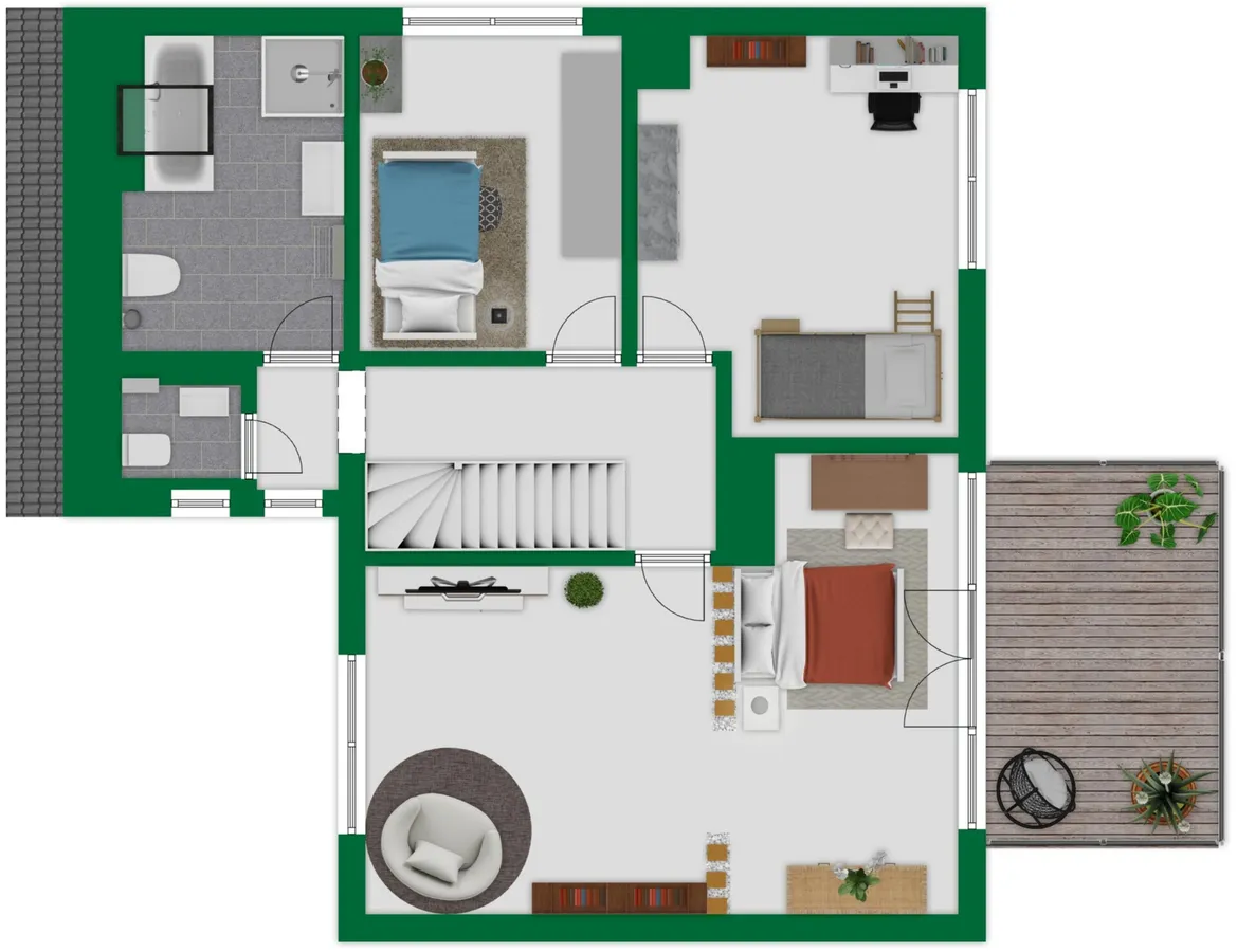 Grundriss-Skizze Obergeschoss