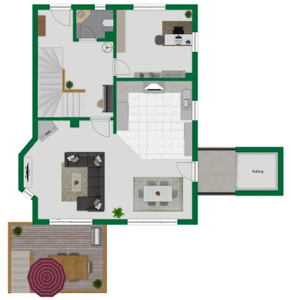 Grundriss-Skizze Erdgeschoss
