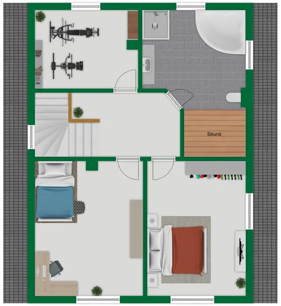 Grundriss-Skizze Obergeschoss