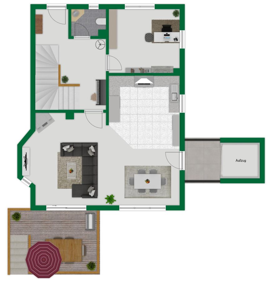 Grundriss-Skizze Erdgeschoss