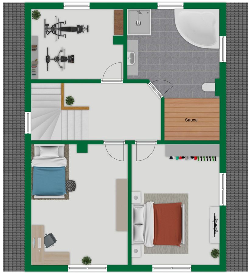 Grundriss-Skizze Obergeschoss