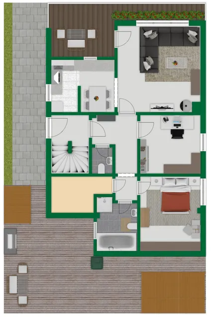 Grundriss-Skizze Erdgeschoss