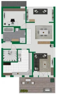 Grundriss-Skizze Obergeschoss