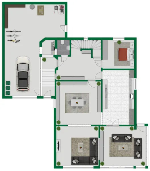 Grundriss-Skizze Erdgeschoss