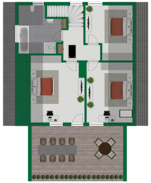 Grundriss-Skizze Obergeschoss