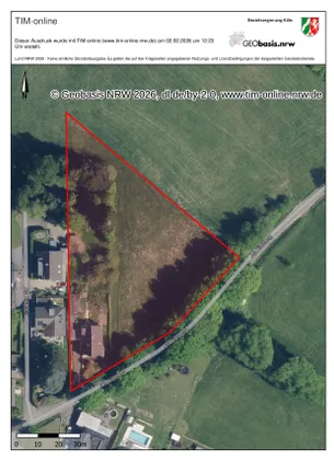 Luftbild mit Grundstücksgrenze